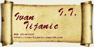 Ivan Tijanić vizit kartica